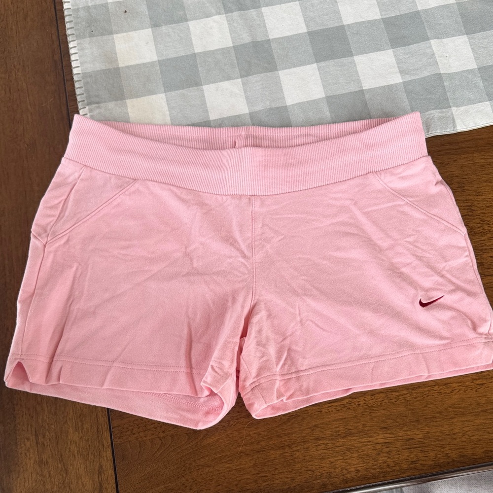 Nike Light Pink Women's Athletic Shorts with Swoosh